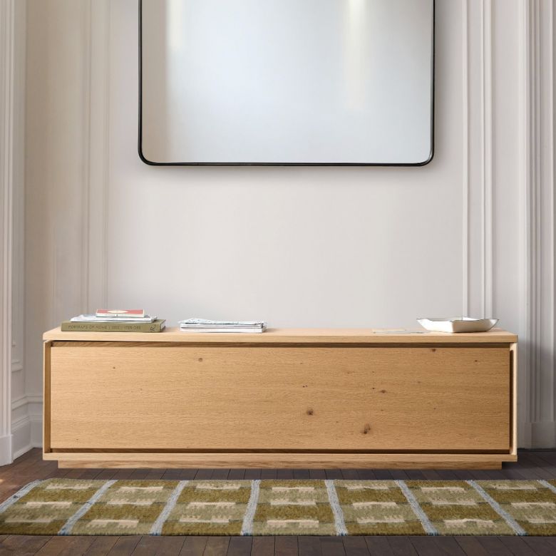 wooden entryway bench