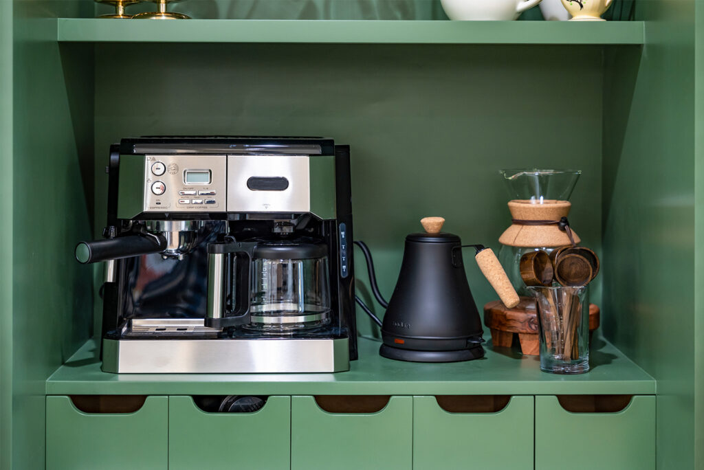 green kitchen cabinets