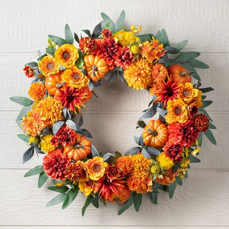 Outdoor Dahlia Fall Wreath