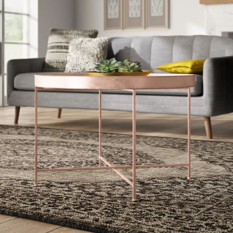 gold circular coffee table