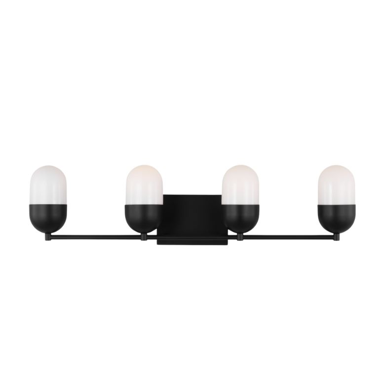 black 4-light bathroom vanity fixture