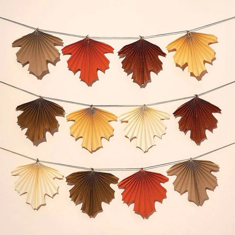 diy paper leaf garland
