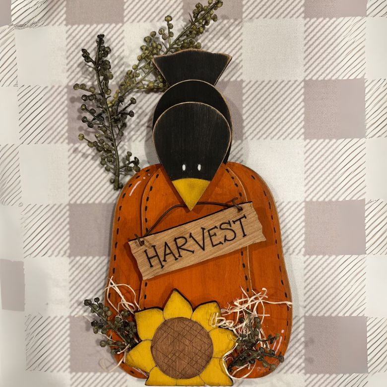 diy crow and pumpkin fall decor