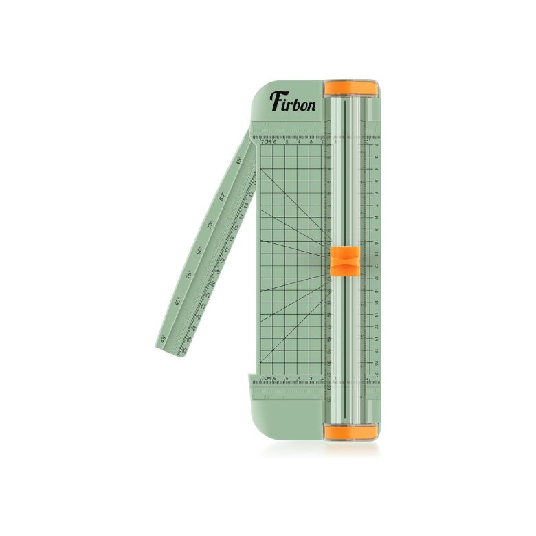 green paper cutter with side ruler