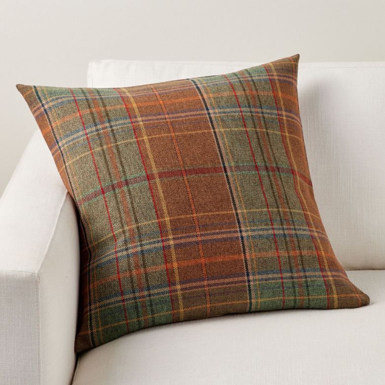 fall colors plaid pillow