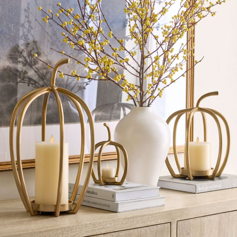 Brass Pumpkin Candle Holder