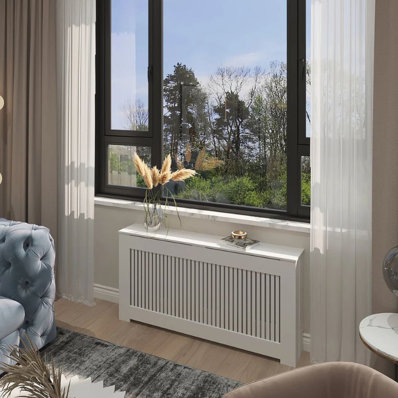 white radiator cover