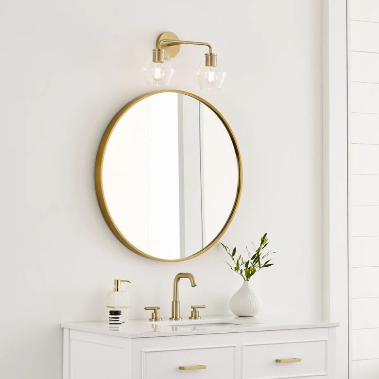 Satin Brass 2 Light Dimmable Vanity Light