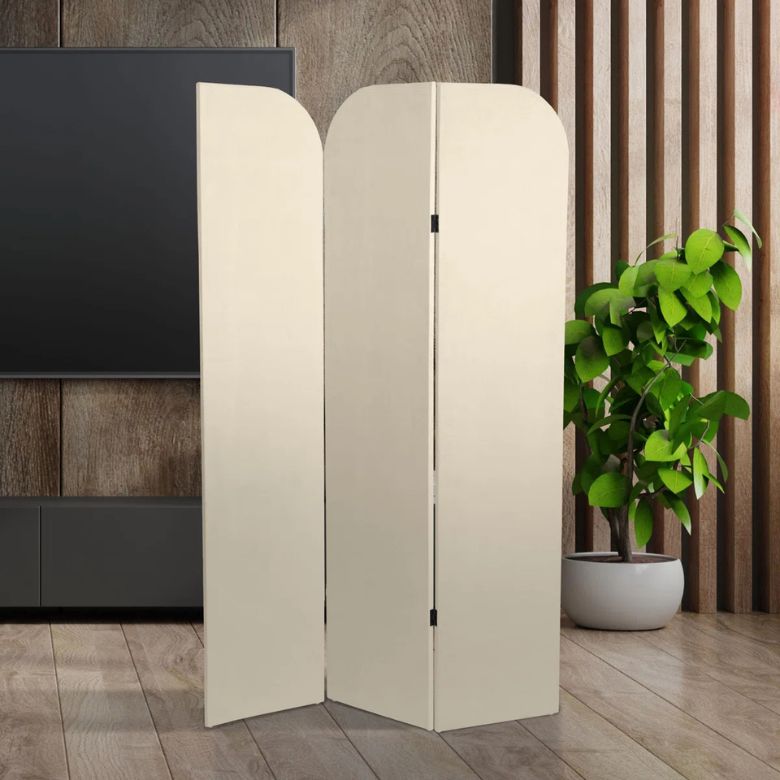 taupe velvet room divider