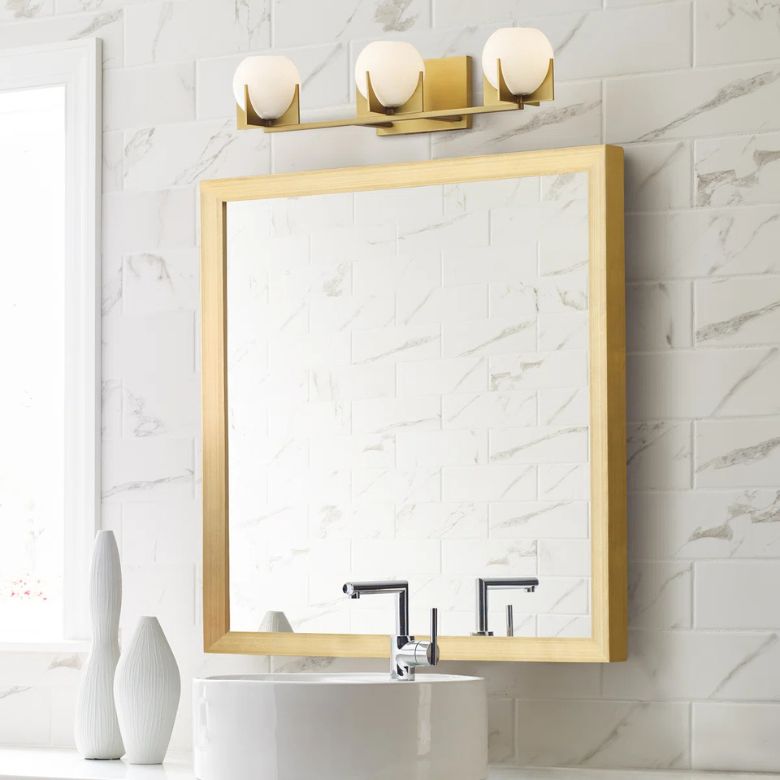 Gold 3-Light Dimmable Vanity Light