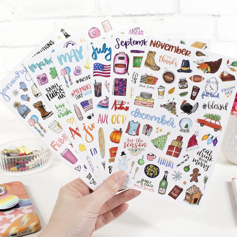 assorted seasonal sticker sheets