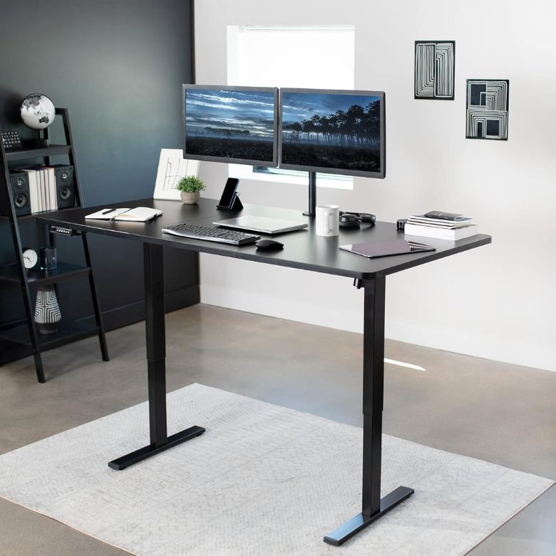 black adjustable standing desk