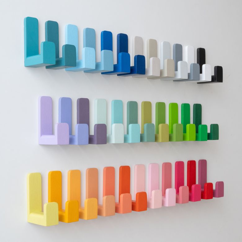 self-adhesive colored wall hooks
