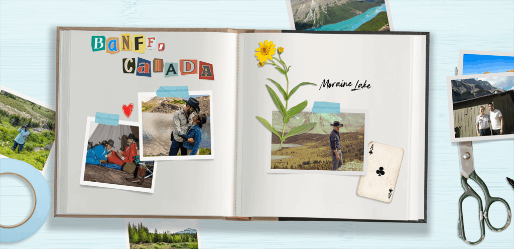 junk journal pages with drew scott and jonathan scott in banff, canada