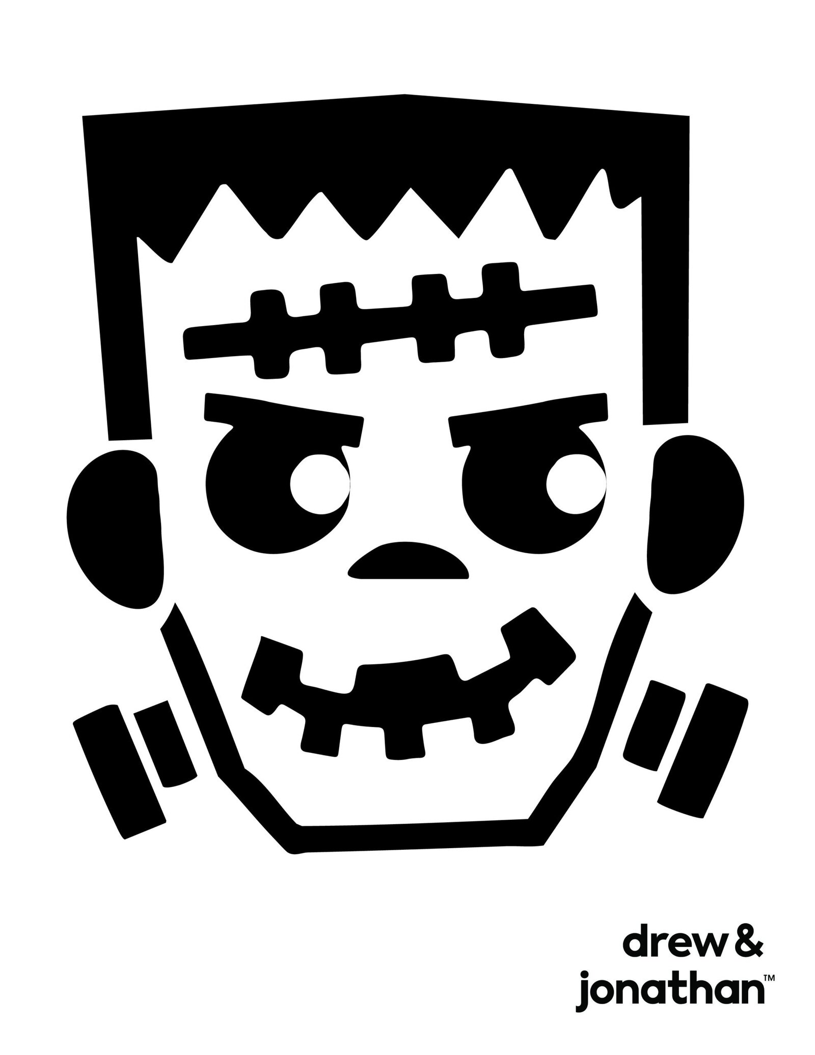 frankenstein monster stencil for pumpkin
