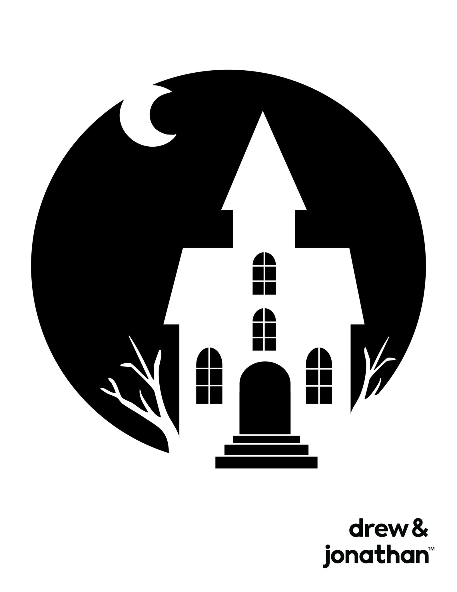 haunted house stencil for pumpkin carving