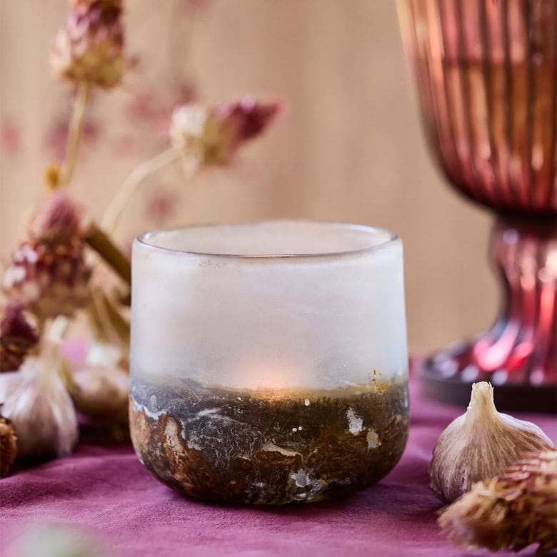 Burnished Glass Votive Holder