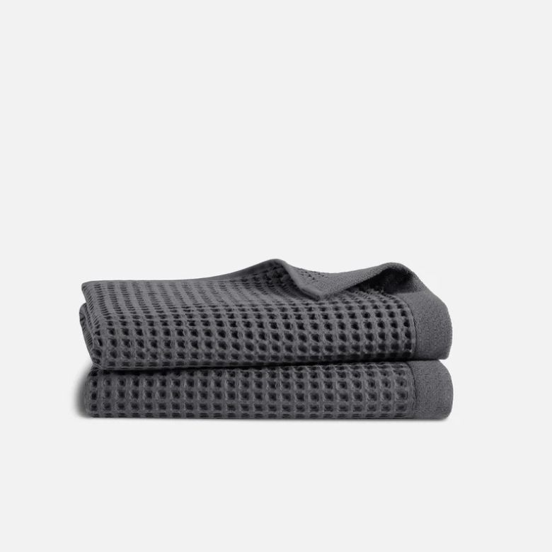 slate gray stack of bath towels