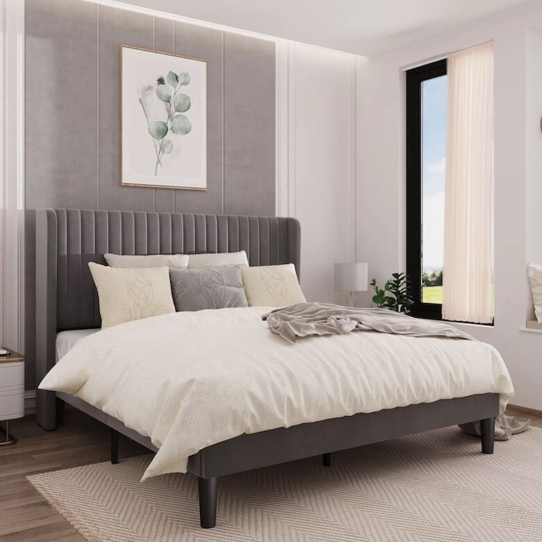 Willa Arlo Interiors Candler Velvet Upholstered Platform Bed