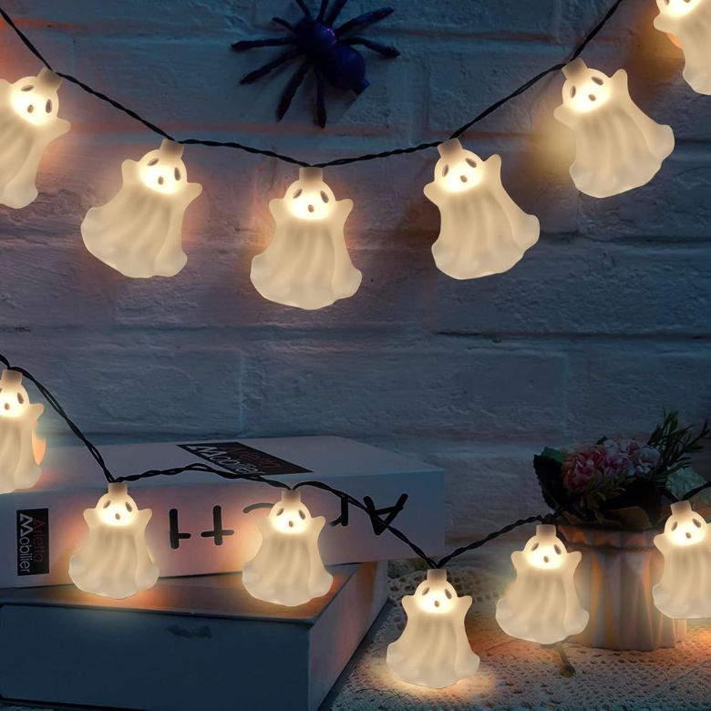 mini ghost halloween string lights