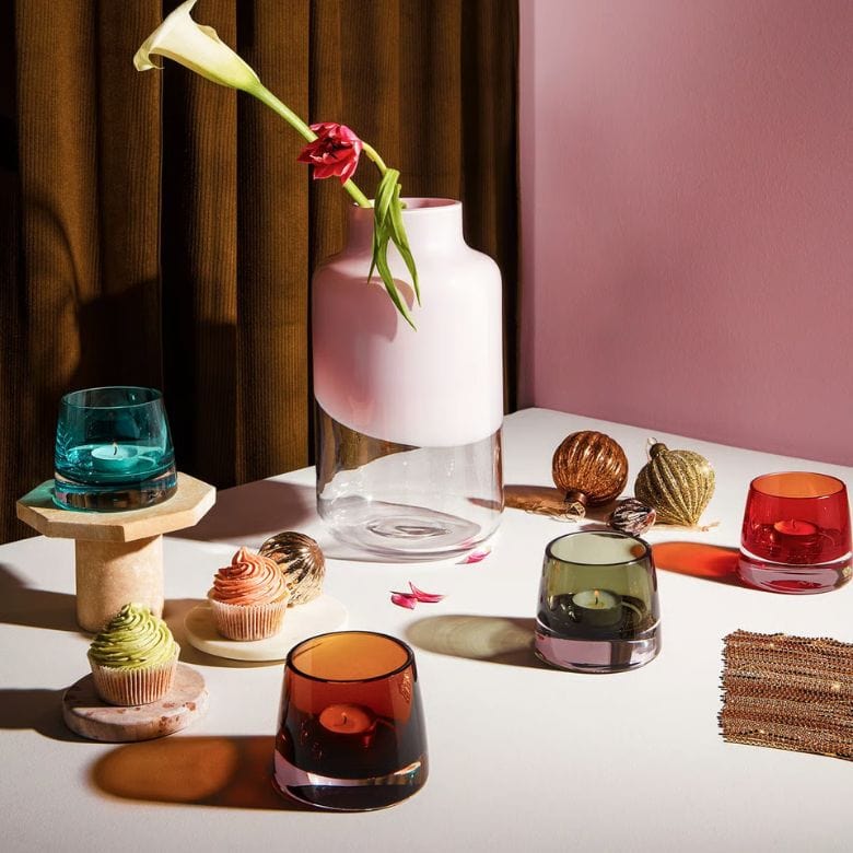 Colored Lead Free Crystal Votive Holder