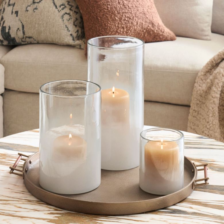 white ombre glass votive