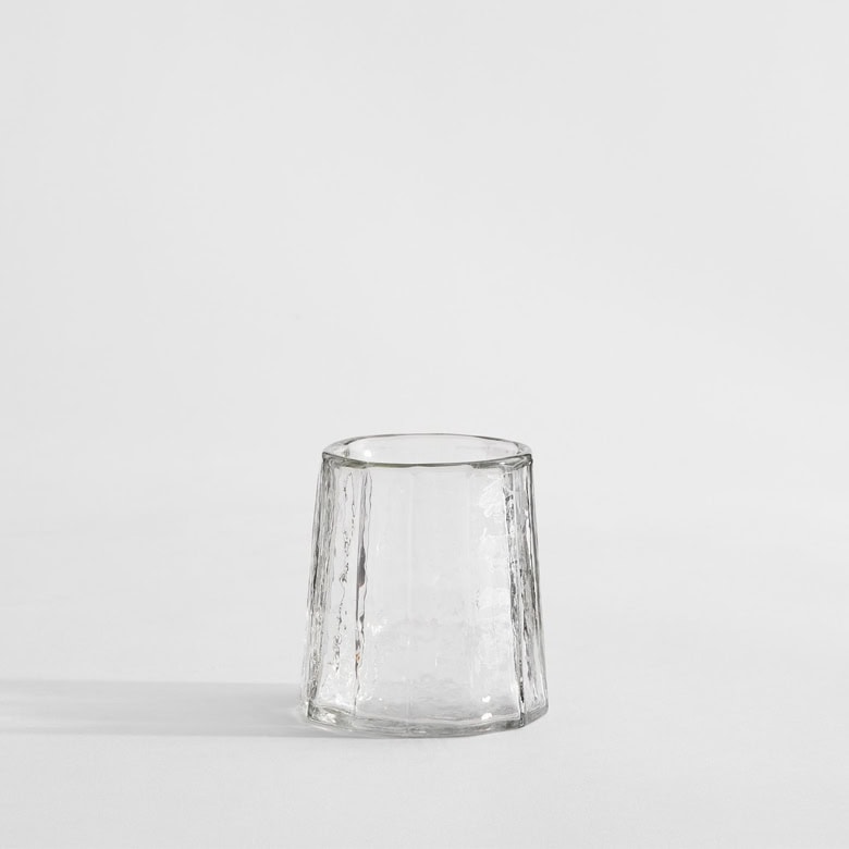Hammered Glass Recycled Hurricane Candle Holder