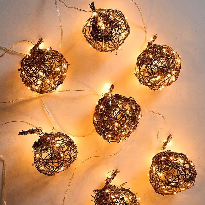 vine pumpkin string lights