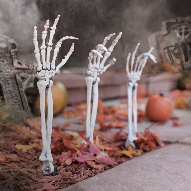 Faux Skeleton Hand Halloween Decorations for Lawn