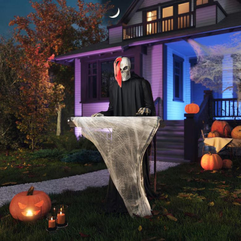 6-ft Skeleton Reaper Keyboard Player Motion Activated Animatronic