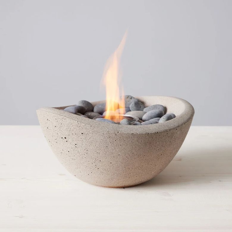 Concrete Table Top Gel Fuel Fire Bowl