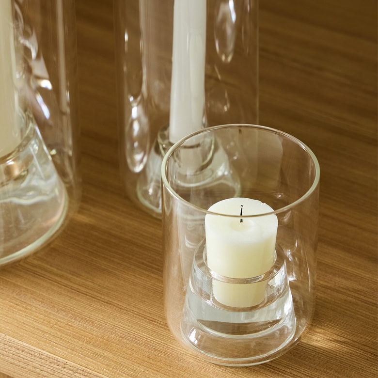 Glass Pillar Candleholders