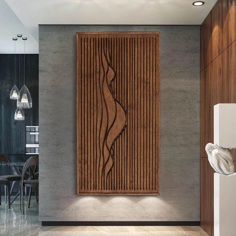 geometric wood wall art