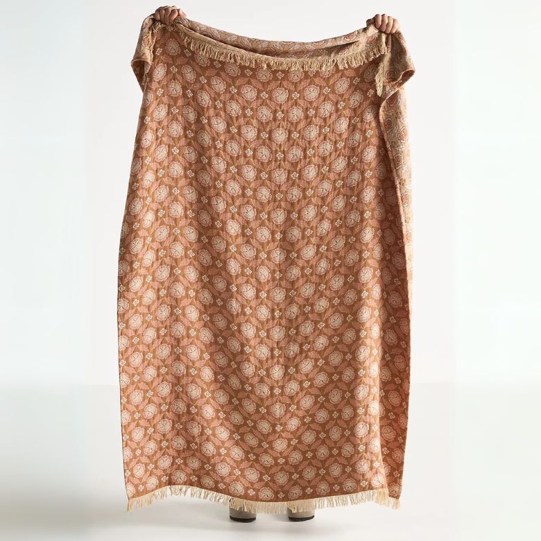 dark taupe cotton woven throw blanket
