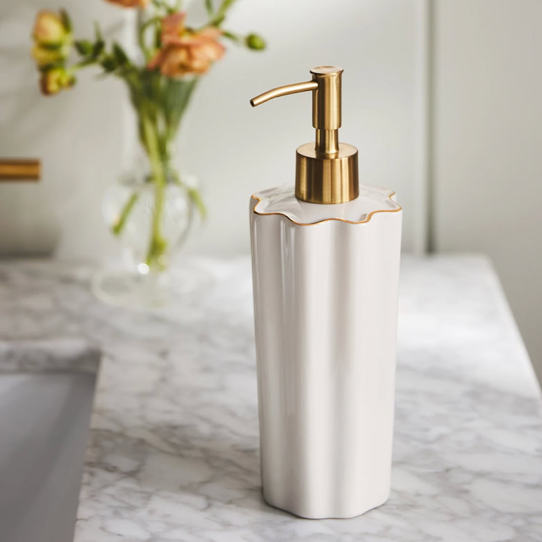 scallop edge soap dispenser