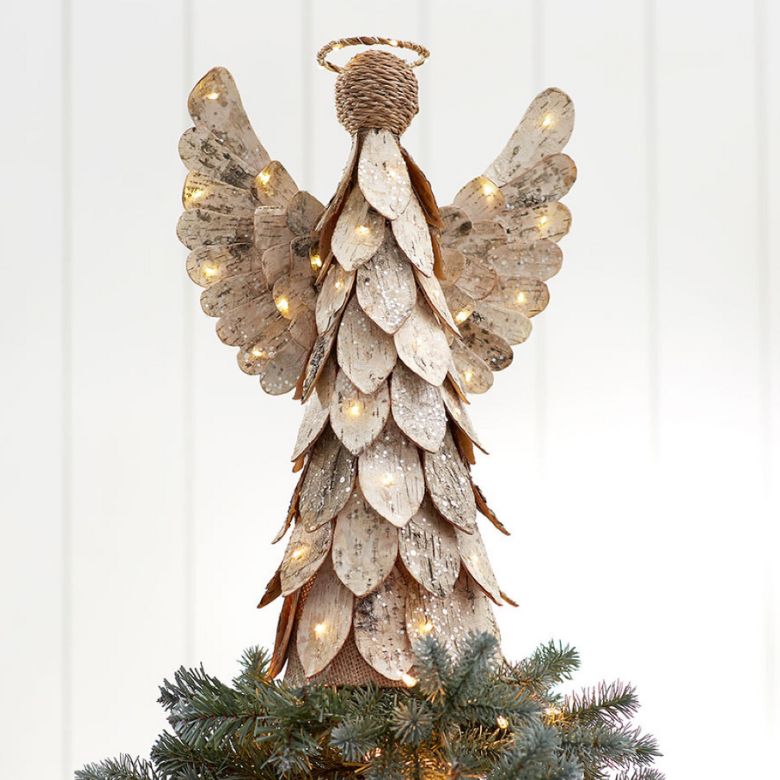 Lit Birch Angel Tree Topper