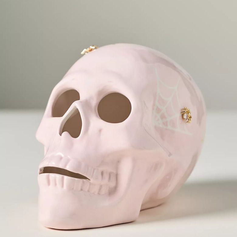 pink ceramic skull