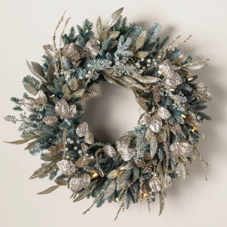 Champagne Glitter and Crystal Wreath