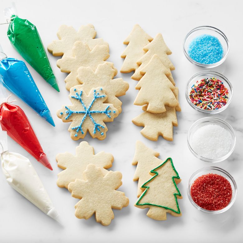 holiday sugar cookie decorating kit with sprinkles and icing