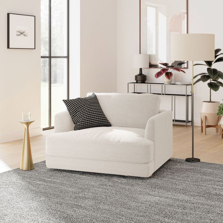 Cream Linen Chair and a Half