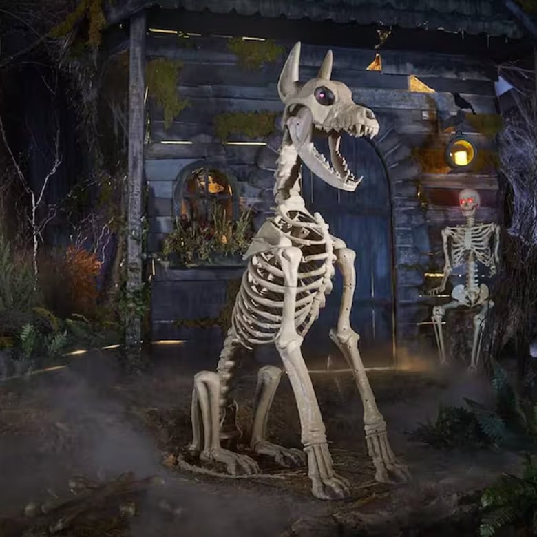 home depot skelly dog decoration