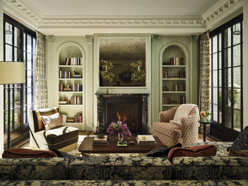 the family room at zooey deschanel and jonathan scott's nyc apartment