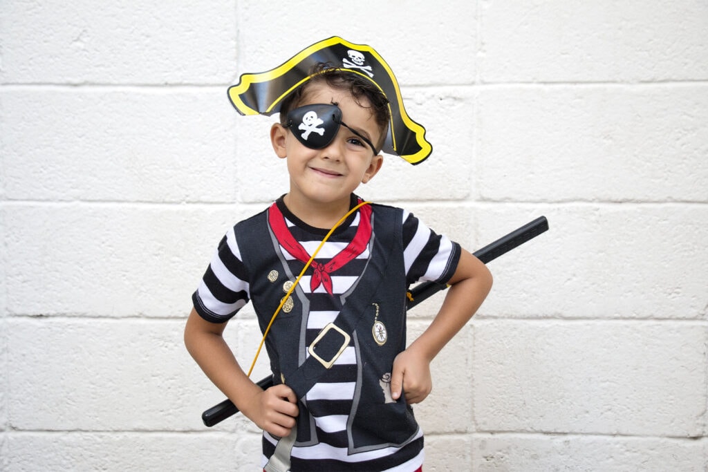 child dressed up as a pirate