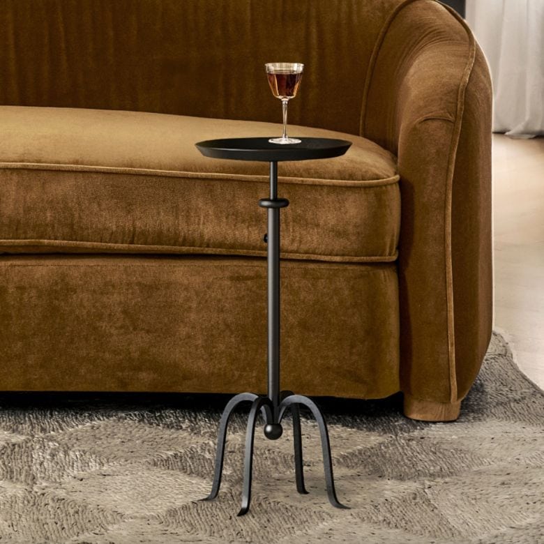 black metal adjustable accent table