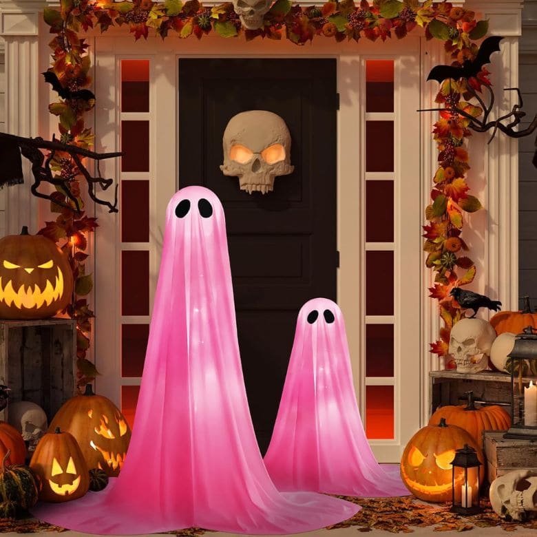 Outdoor Pink Ghost Decorations