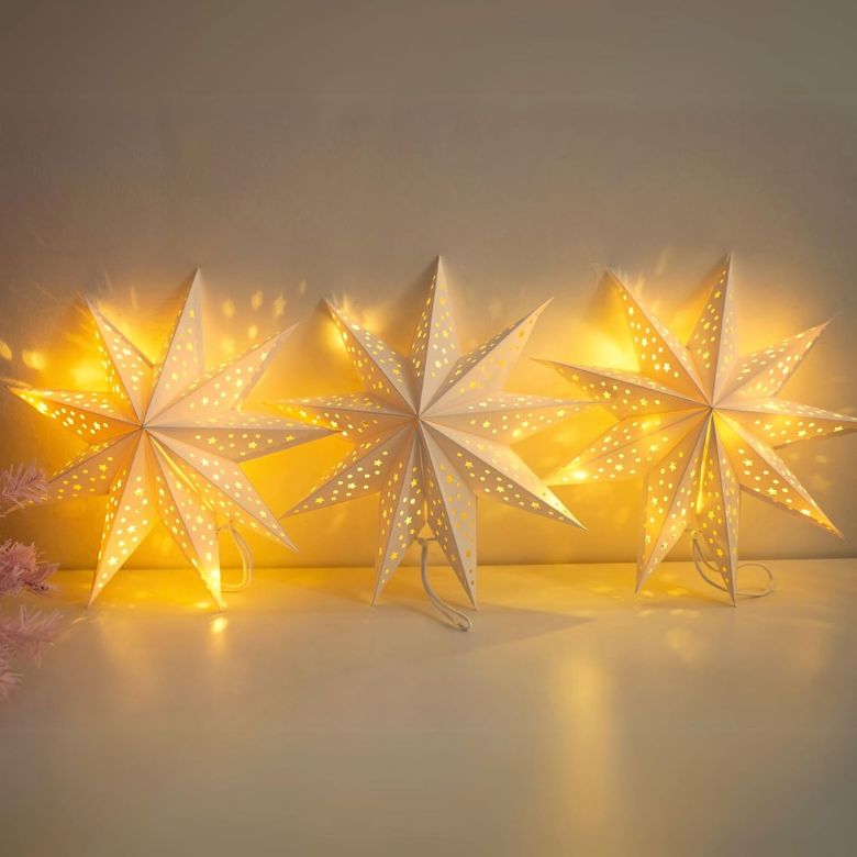 lit paper stars