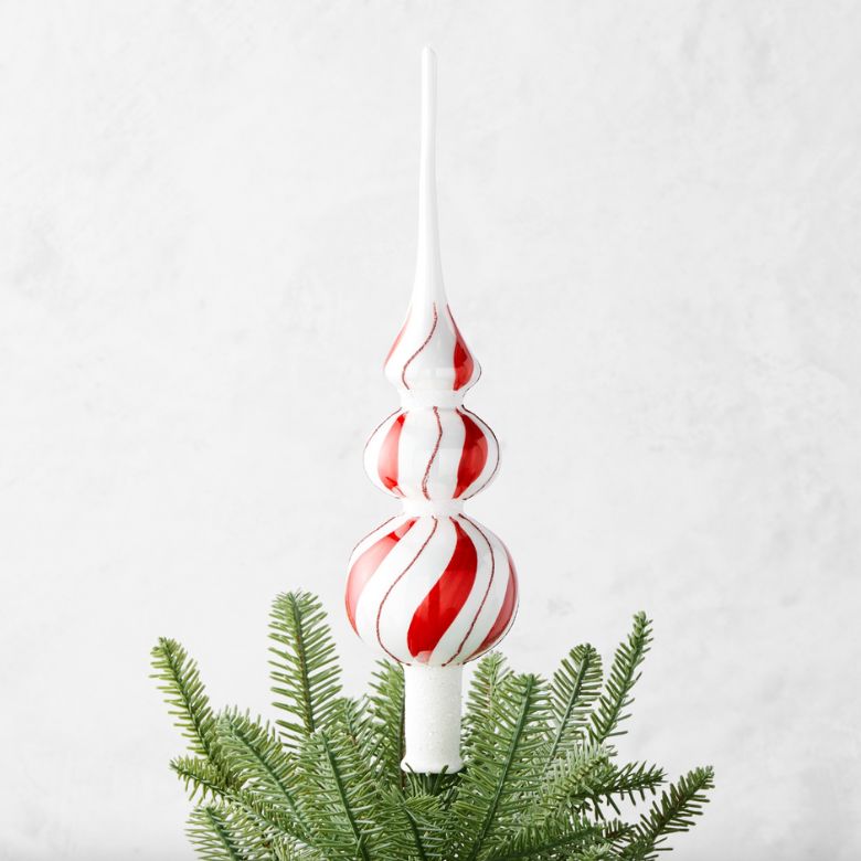 peppermint swirl glass tree topper