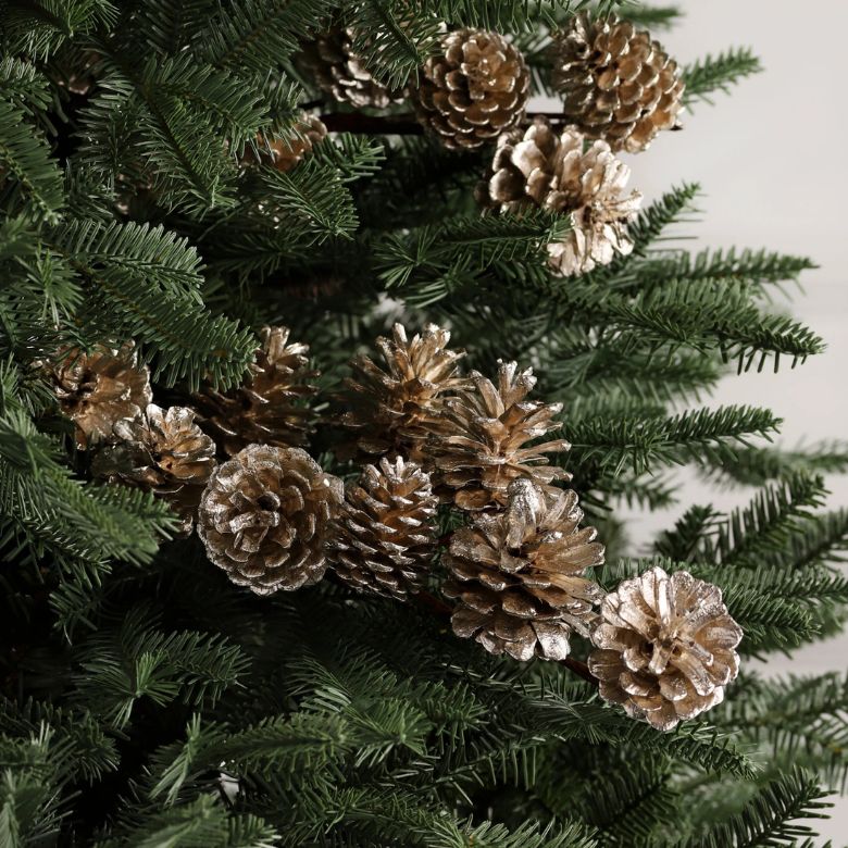 gold painted pinecone christmas tree decor
