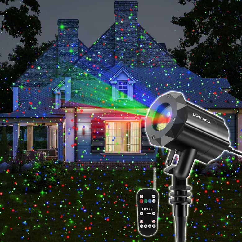 Red, Green, and Blue Christmas Projector Lights