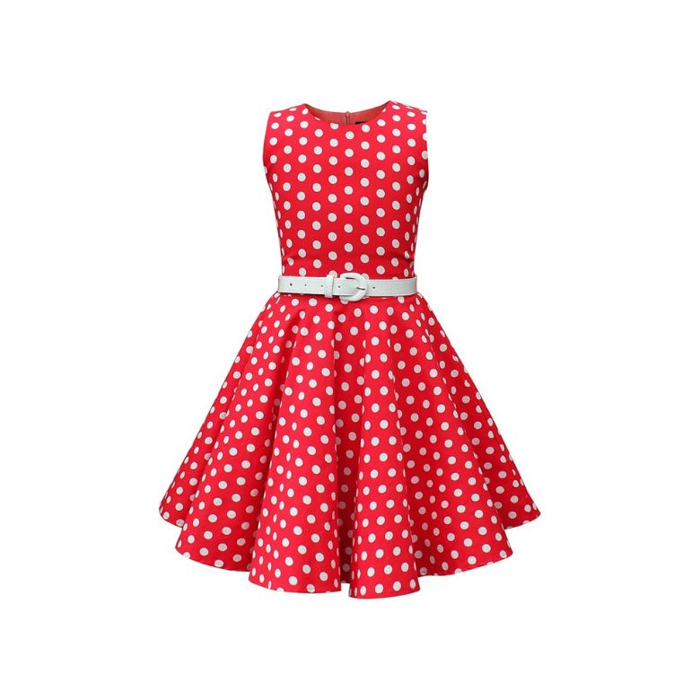 red and white kids polka dot dress
